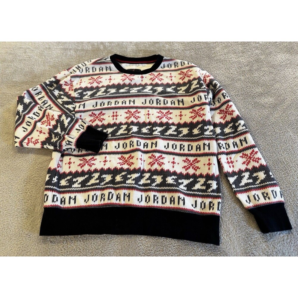Nike Air Jordan Mens Fair Isle Christmas Holiday Sweater Size L